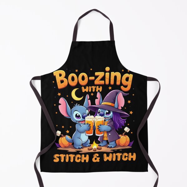 Item preview, Boozing with Halloween Stitch and Witch - A Funny Halloween design for Spooky Autumn Season designed and sold by TheInkyOwl-TIO.