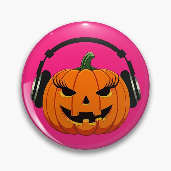 Item preview, Jack-O-Lantern rosa con auriculares designed and sold by PinkGoddessLove.