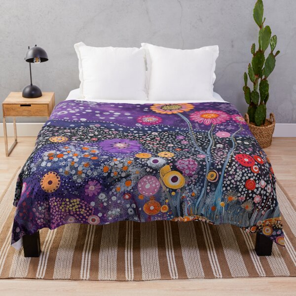 Item preview, Wildflower Purple Melody, Folk Art Purple Floral  designed and sold by Neika Shimm Designs.