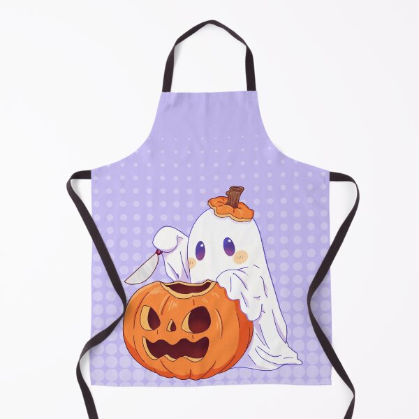Item preview, Little ghost carving a pumpkin designed and sold by jelibobs ..