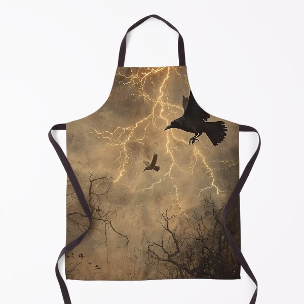 Item preview, Vintage Washed Crows Flying Through a Stormy Sky Over a Barren Landscape - Halloween Core designed and sold by Matt's Artificial Nature.