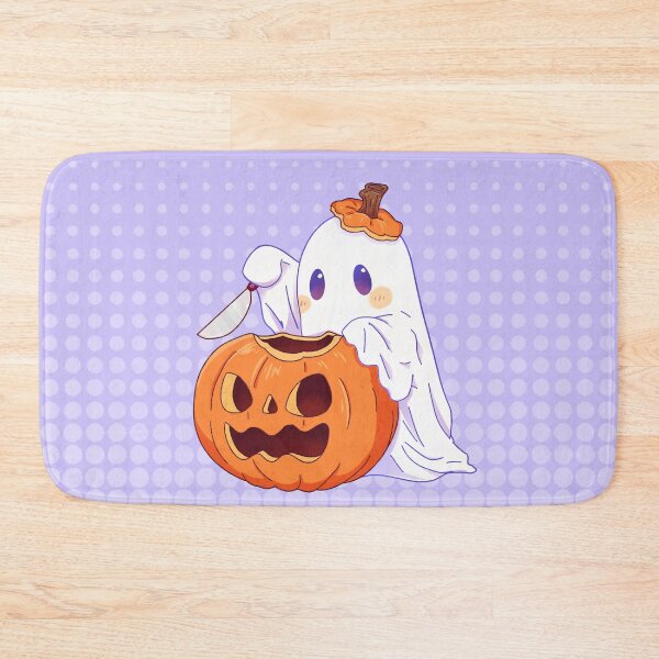 Item preview, Little ghost carving a pumpkin designed and sold by jelibobs ..