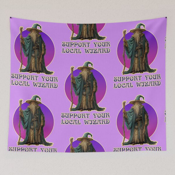 Item preview, whimsical wizard, vintage designed and sold by Mauswohn.