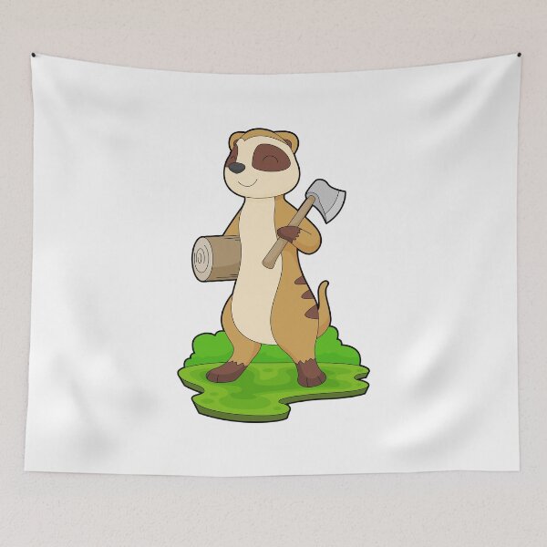 Item preview, Meerkat Lumberjack Axe Forest designed and sold by Snabdesign84.
