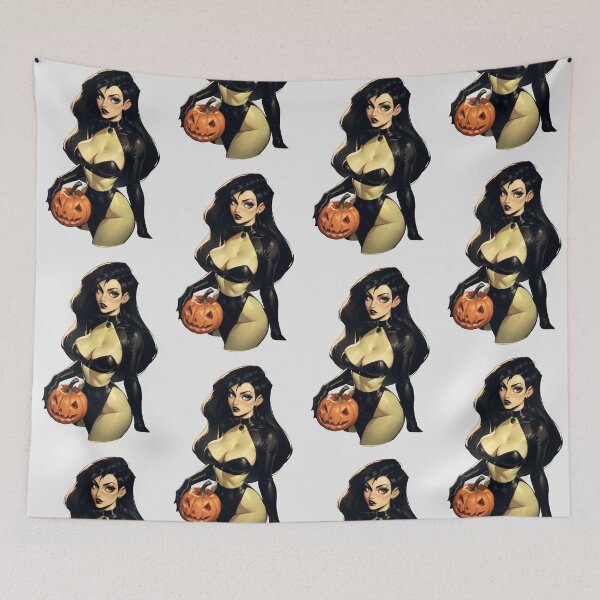 Item preview, Hot Halloween Girl with Dark hair designed and sold by WaifuBrowser.