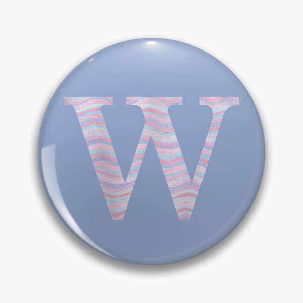 Artikelvorschau, Initiale W Rosenquarz und Serenity Pink Blau Wellenlinien entworfen und verkauft von theartofvikki.