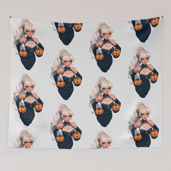 Item preview, Hot Halloween Girl with White hair designed and sold by WaifuBrowser.