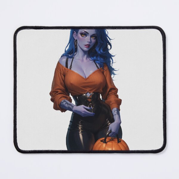 Item preview, Hot Halloween Girl with Blue hair designed and sold by WaifuBrowser.