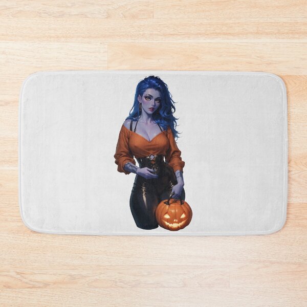 Item preview, Hot Halloween Girl with Blue hair designed and sold by WaifuBrowser.