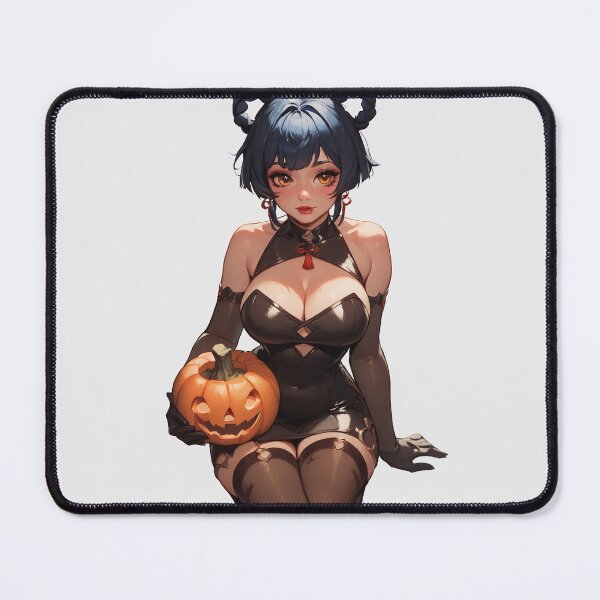 Item preview, Hot Halloween Girl with Blue hair designed and sold by WaifuBrowser.