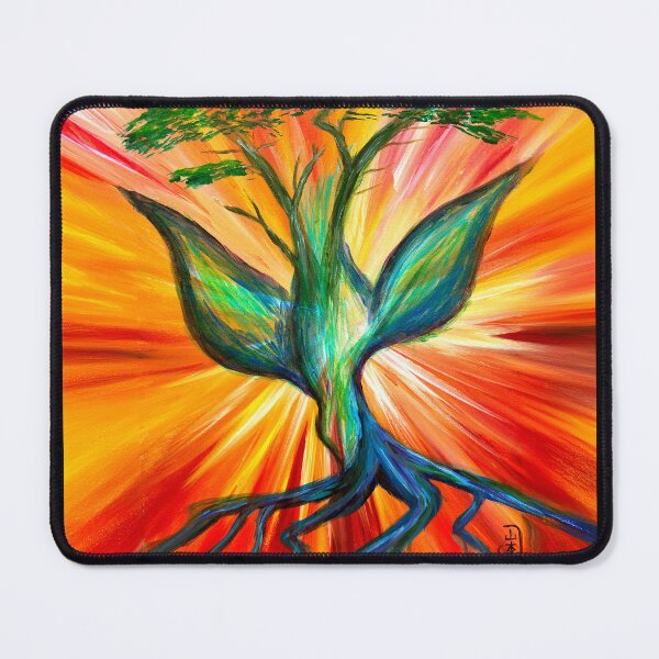 Item preview, Holy Spirit Tree of Life, Colorful Abstract Christian Art, Spiritual Dove and Sunrise Painting, Rainbow Faith Art designed and sold by Windwalker Dreams Art.