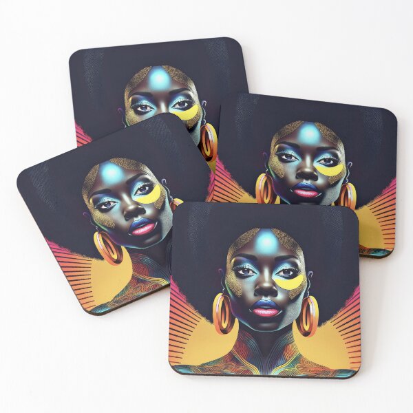 Item preview, Afro-Pop Portrait of African American Woman with Bold Colors designed and sold by CGPlenty.