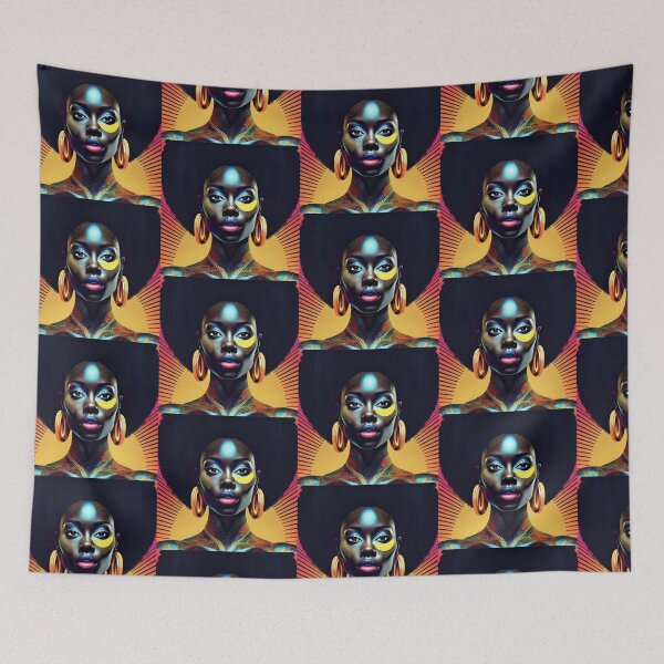 Item preview, Afro-Pop Portrait of African American Woman with Bold Colors designed and sold by CGPlenty.