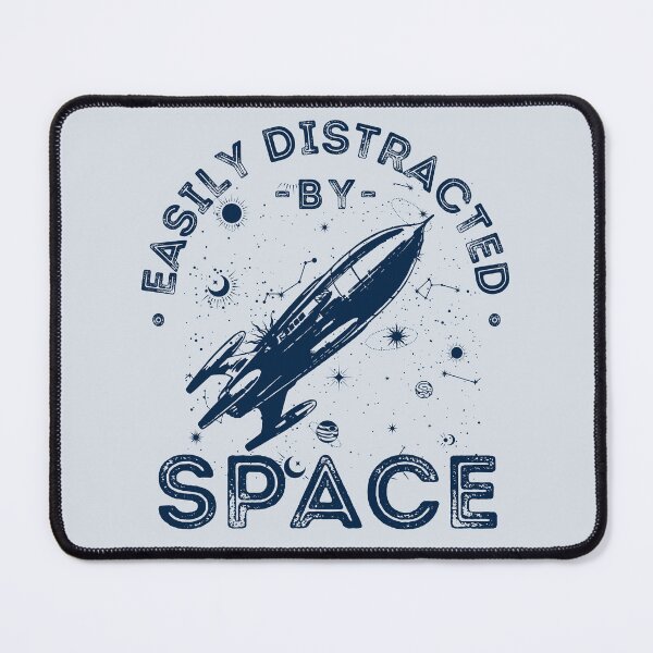 Item preview, Easily distracted by space, funny astronaut design, vintage spaceship designed and sold by lagunaklein.