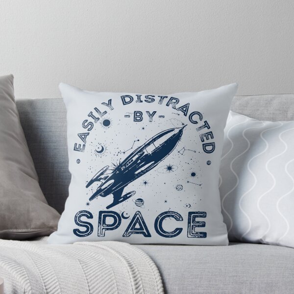 Item preview, Easily distracted by space, funny astronaut design, vintage spaceship designed and sold by lagunaklein.