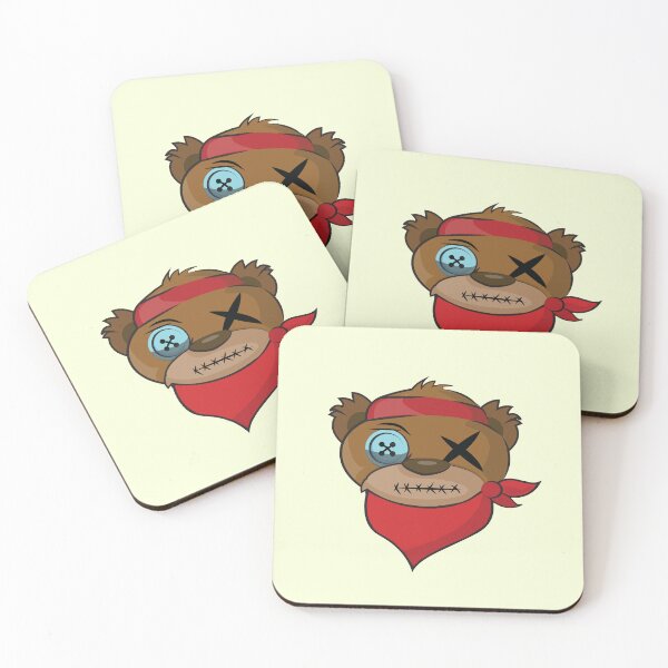 Item preview, cute and scary teddy bear face cartoon designed and sold by Posterized2024.