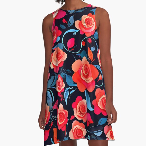 Item preview, Petal Whirl with swirling roses in vibrant hues for a dynamic designed and sold by Tchoice.