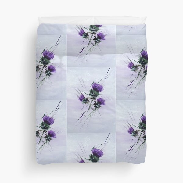 Scottish Thistles artwork in a contemporary style Duvet Cover