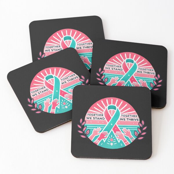 Item preview, Previvor Pink Teal Ribbon, Together We Stand designed and sold by MonaCreations.