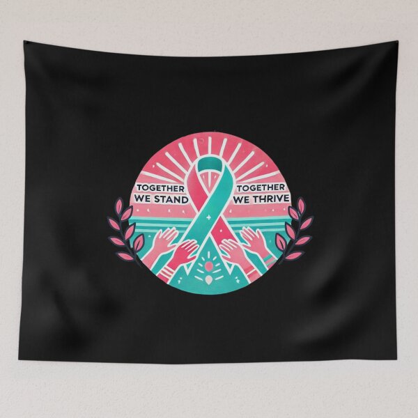 Item preview, Previvor Pink Teal Ribbon, Together We Stand designed and sold by MonaCreations.