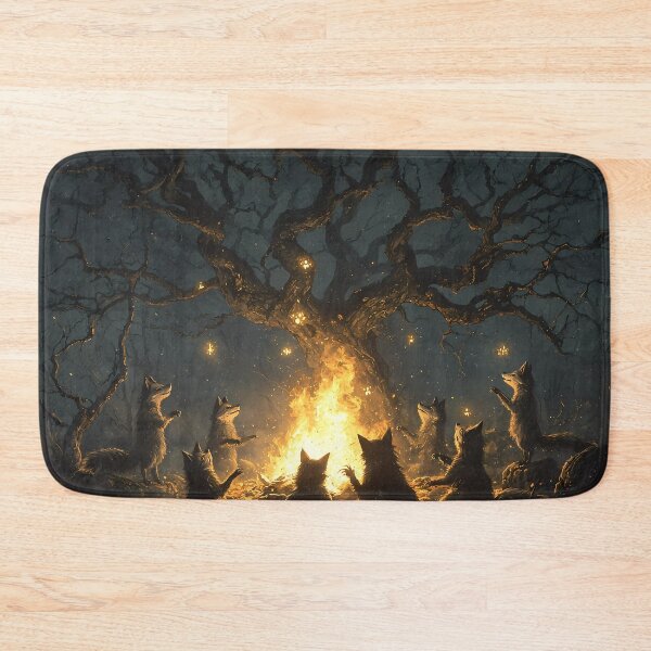 Item preview, Vintage Washed Foxes Dancing Around a Haunted Bonfire - Halloween Core designed and sold by Matt's Artificial Nature.