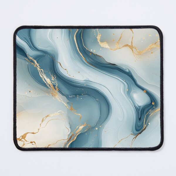 Item preview, Aqua Gold: Elegant Marble Swirls designed and sold by Suzana Djordjevic.