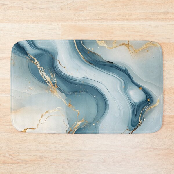 Item preview, Aqua Gold: Elegant Marble Swirls designed and sold by Suzana Djordjevic.