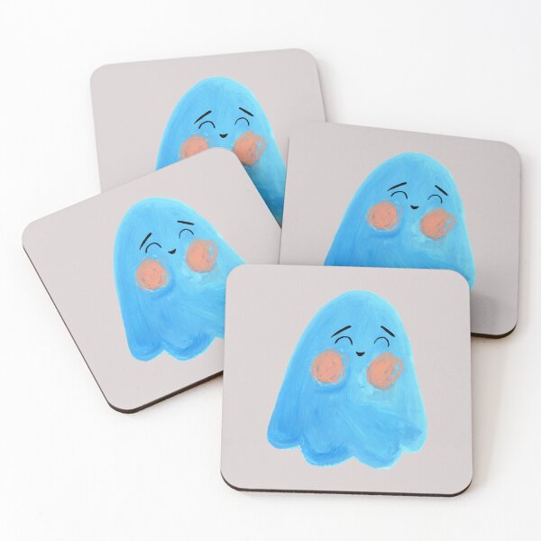 Item preview, Happy Blue Ghost” | Playful and Cute Ghost Illustration Art Print illustarted by Jemma jamie skidmore  designed and sold by Jemma Jamie Skidmore.