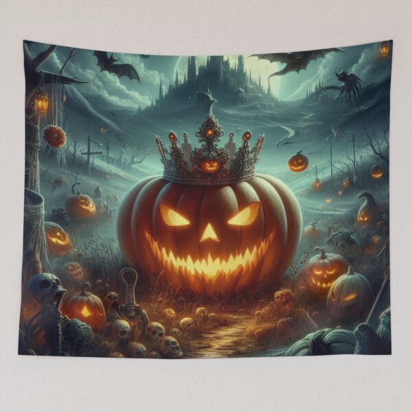 Item preview, king pumpkin with crown Halloween Pumpkin dark fantasy designed and sold by Expressions-Sel.