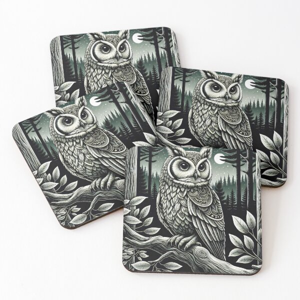 Item preview, Majestic Owl in the Forest designed and sold by GoldenPattern.