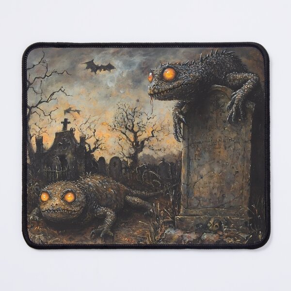 Item preview, Vintage Washed Lizard in Overgrown Graveyard with Glowing Eyes - Halloween Theme designed and sold by Matt's Artificial Nature.