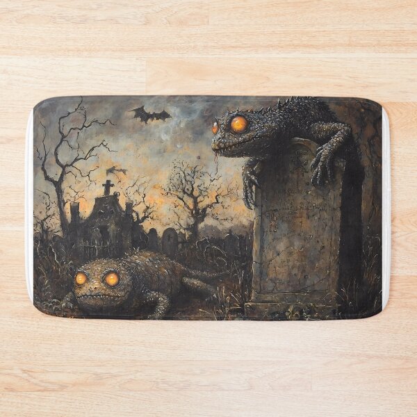 Item preview, Vintage Washed Lizard in Overgrown Graveyard with Glowing Eyes - Halloween Theme designed and sold by Matt's Artificial Nature.