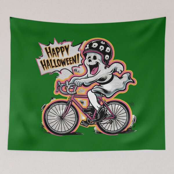 Item preview, Happy Ghost Riding Bicycle Halloween designed and sold by Sturdust.