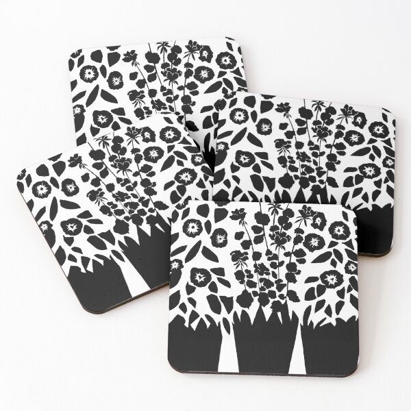 Item preview,  black flowers digital pen drawing for charity designed and sold by JayTCee.