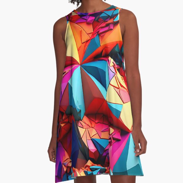 Item preview, Vibrant low poly design with intricate shapes and gradients for a unique pattern designed and sold by Tchoice.