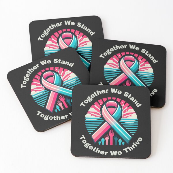 Item preview, Previvor Pink Teal Ribbon, Together We Stand designed and sold by MonaCreations.