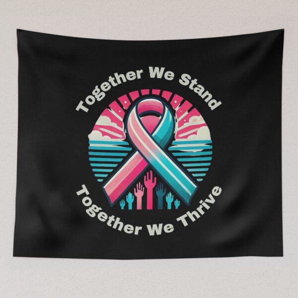 Item preview, Previvor Pink Teal Ribbon, Together We Stand designed and sold by MonaCreations.