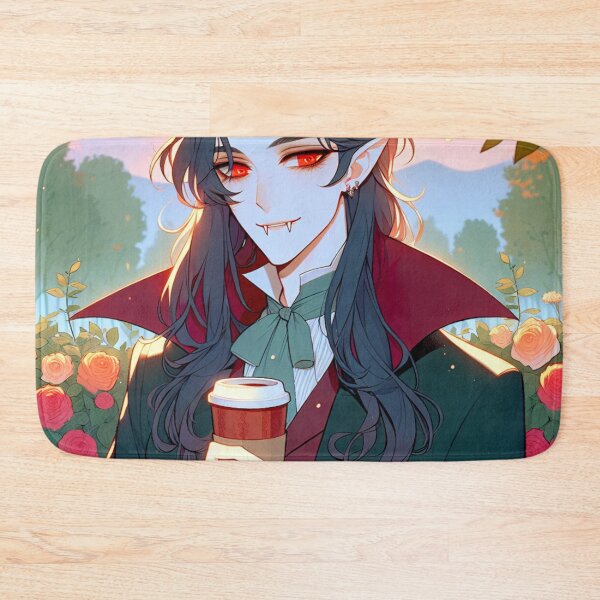 Item preview, Anime style Vampire drinking coffee designed and sold by Travelcases.