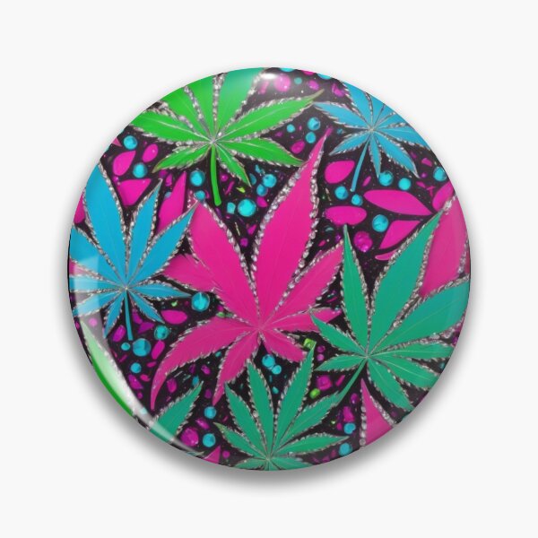 Item preview, Neon Marijuana Pot Leaves Outlined by Rhinestones - Black designed and sold by JLEmporium.