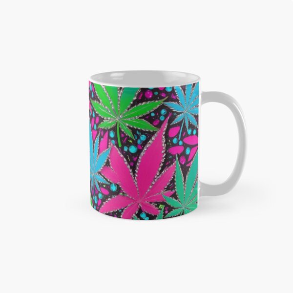 Item preview, Neon Marijuana Pot Leaves Outlined by Rhinestones - Black designed and sold by JLEmporium.