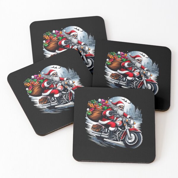 Item preview, Santa Claus on Classic Motorbike Vintage Racer Christmas designed and sold by sergiuvechiu.