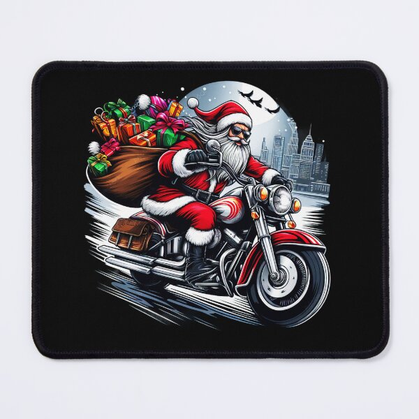 Item preview, Santa Claus on Classic Motorbike Vintage Racer Christmas designed and sold by sergiuvechiu.