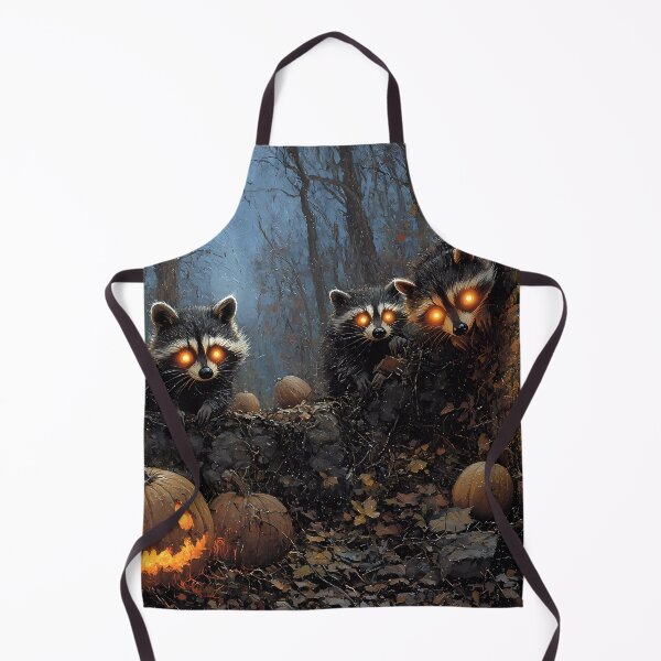 Item preview, Vintage Washed Raccoons in Abandoned Pumpkin Patch - Halloween Night Scene designed and sold by Matt's Artificial Nature.