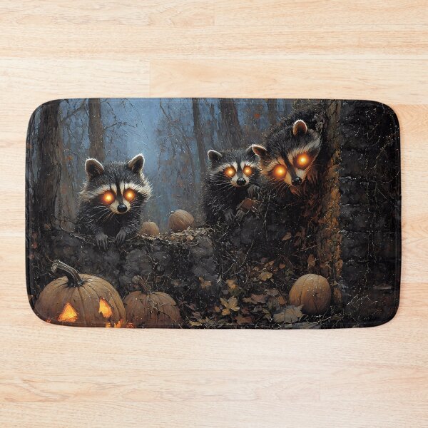 Item preview, Vintage Washed Raccoons in Abandoned Pumpkin Patch - Halloween Night Scene designed and sold by Matt's Artificial Nature.