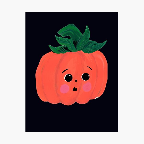 Item preview, “Shy Pumpkin” | Cute and Playful Halloween Pumpkin Art Print | illustration Art Print illustarted by Jemma jamie skidmore  designed and sold by Jemma Jamie Skidmore.