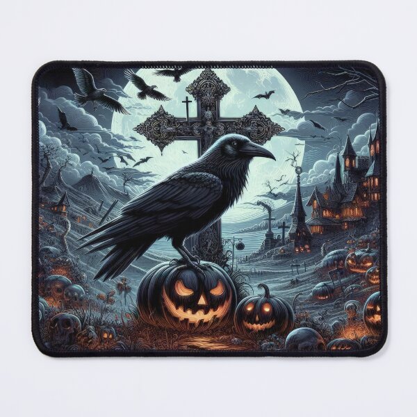 Item preview, black raven with cross  Halloween Pumpkin designed and sold by Expressions-Sel.
