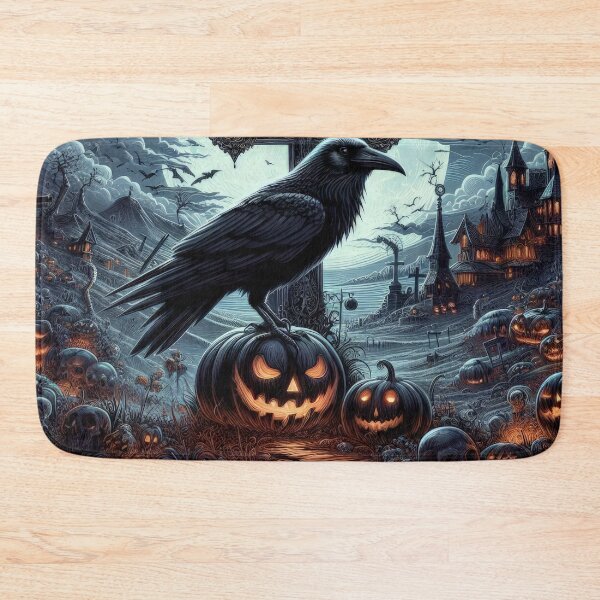 Item preview, black raven with cross  Halloween Pumpkin designed and sold by Expressions-Sel.