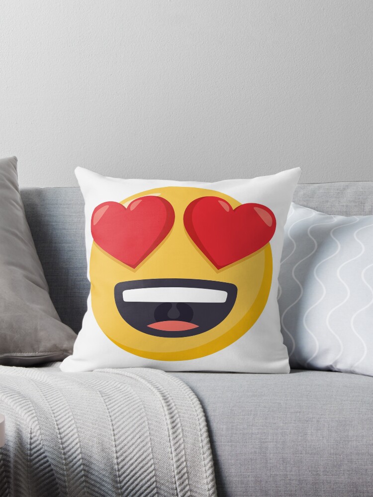 Plush Pillow Heart Eye Emoji Pillow JoyPixels™ Smiling Face With - Main Image