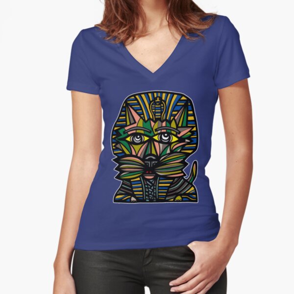 "Pharaoh Kat" Fitted V-Neck T-Shirt