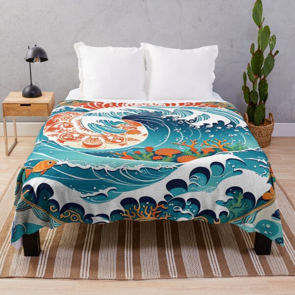 Item preview, Oceanic Mandala of Waves and Orange Coral designed and sold by MandalasShops.